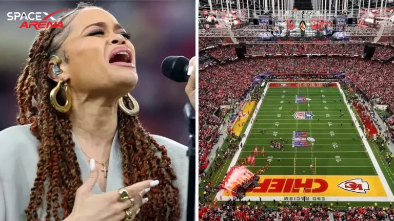 Andra Day is fined $1 billion by the NFL for singing the Black National Anthem during Super Bowl LVIII.