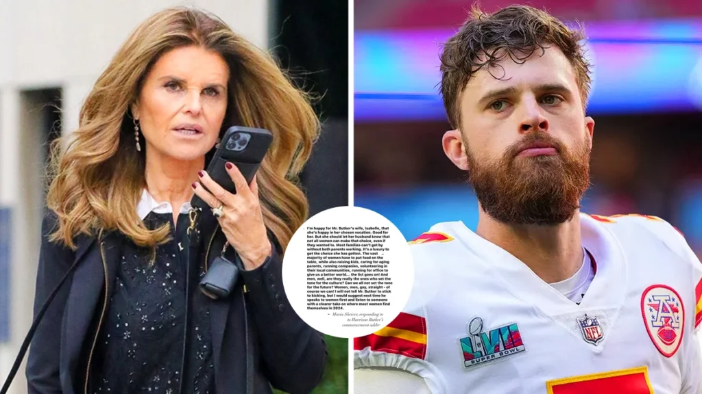 Maria Shriver loses million-dollar brand deals after criticizing Harrison Butker's speech.